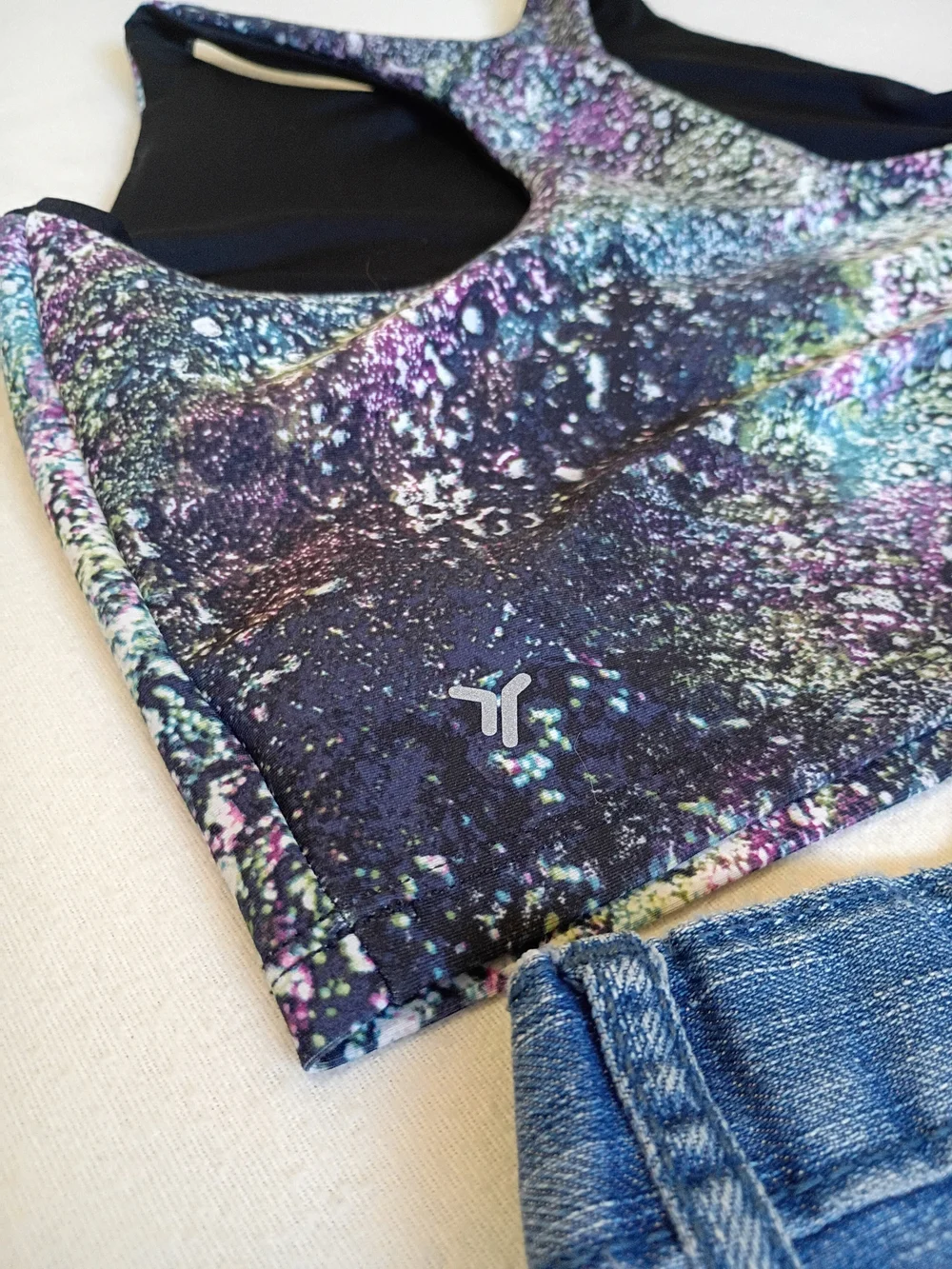 Old Navy Girls PowerSoft Galaxy Crop Top 10/12 & PLACE Denim Shorts Set Size 10